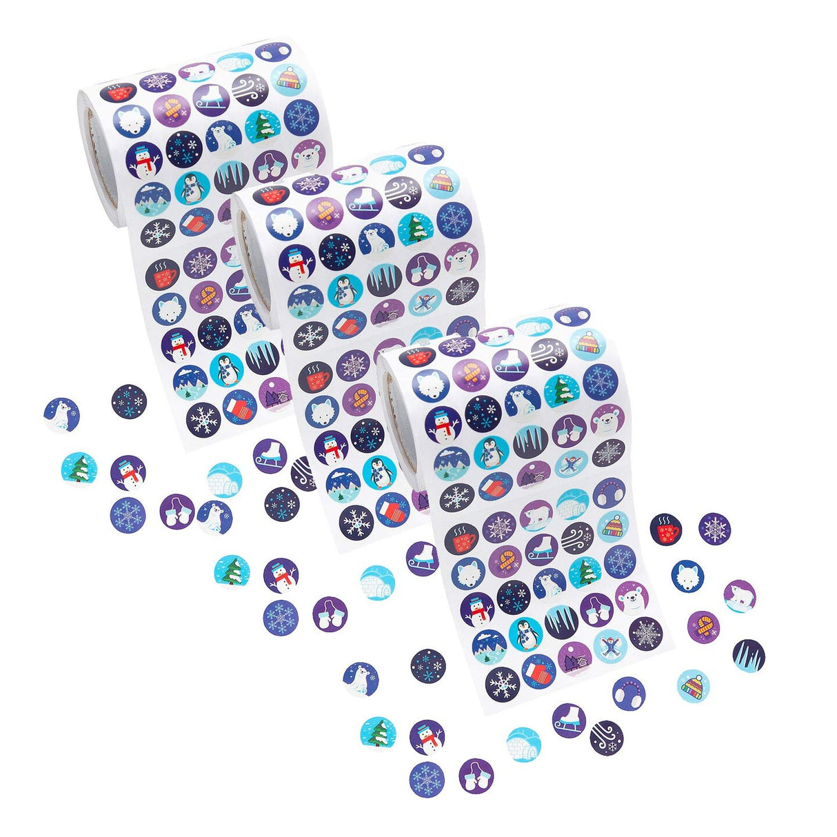 Mini Winter Sticker Roll 1000 Pieces
