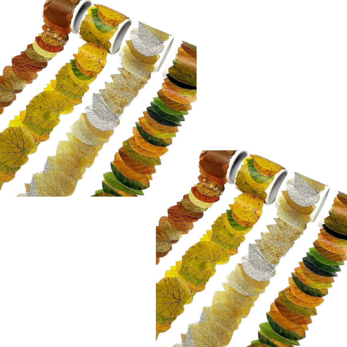 Wrapables Fall Leaves Washi Tapes Stickers 4 Rolls 200 Pc