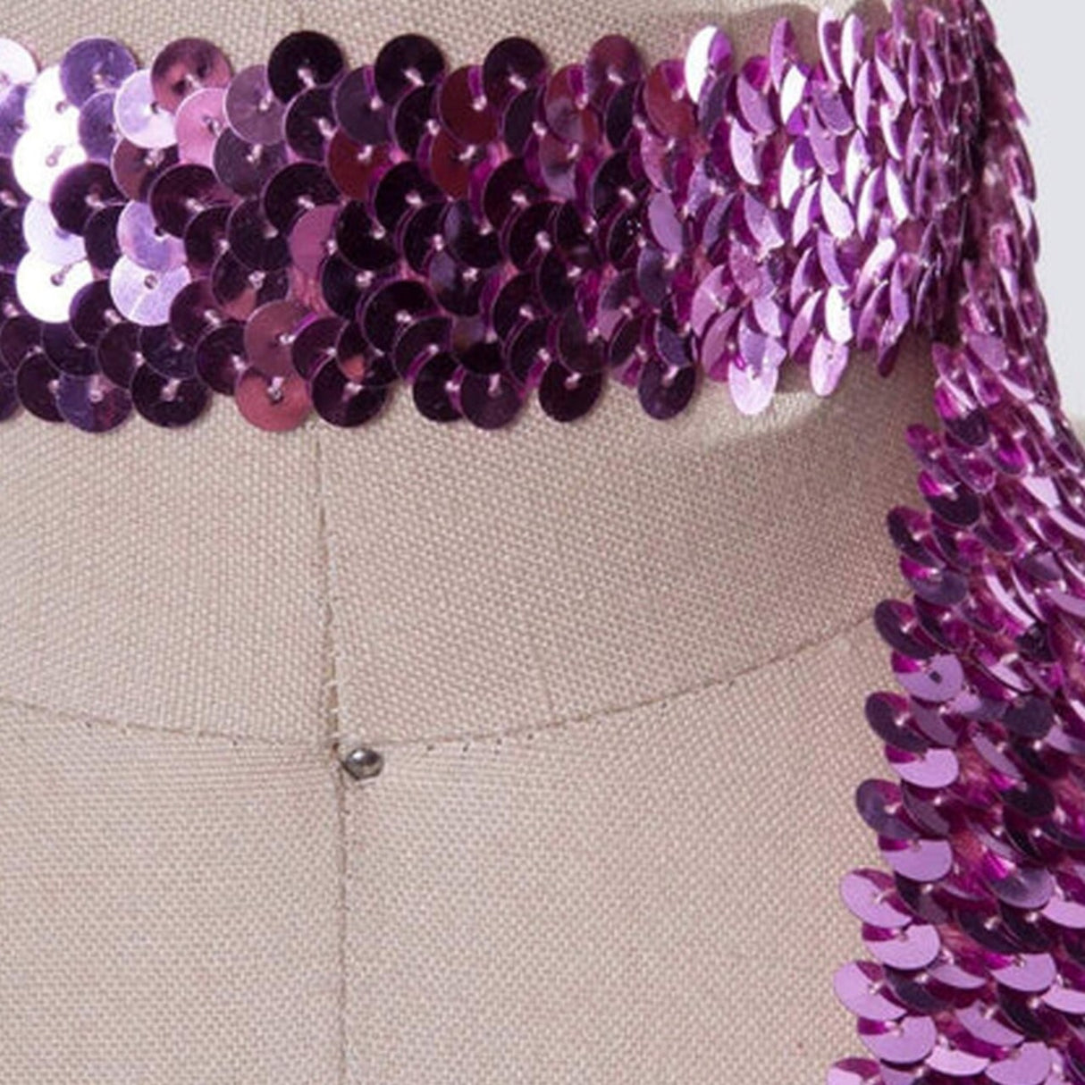 1 Yard Mauve Medium Pink Stretch Sequin Band Trim Perfect for Gift Bag DIY