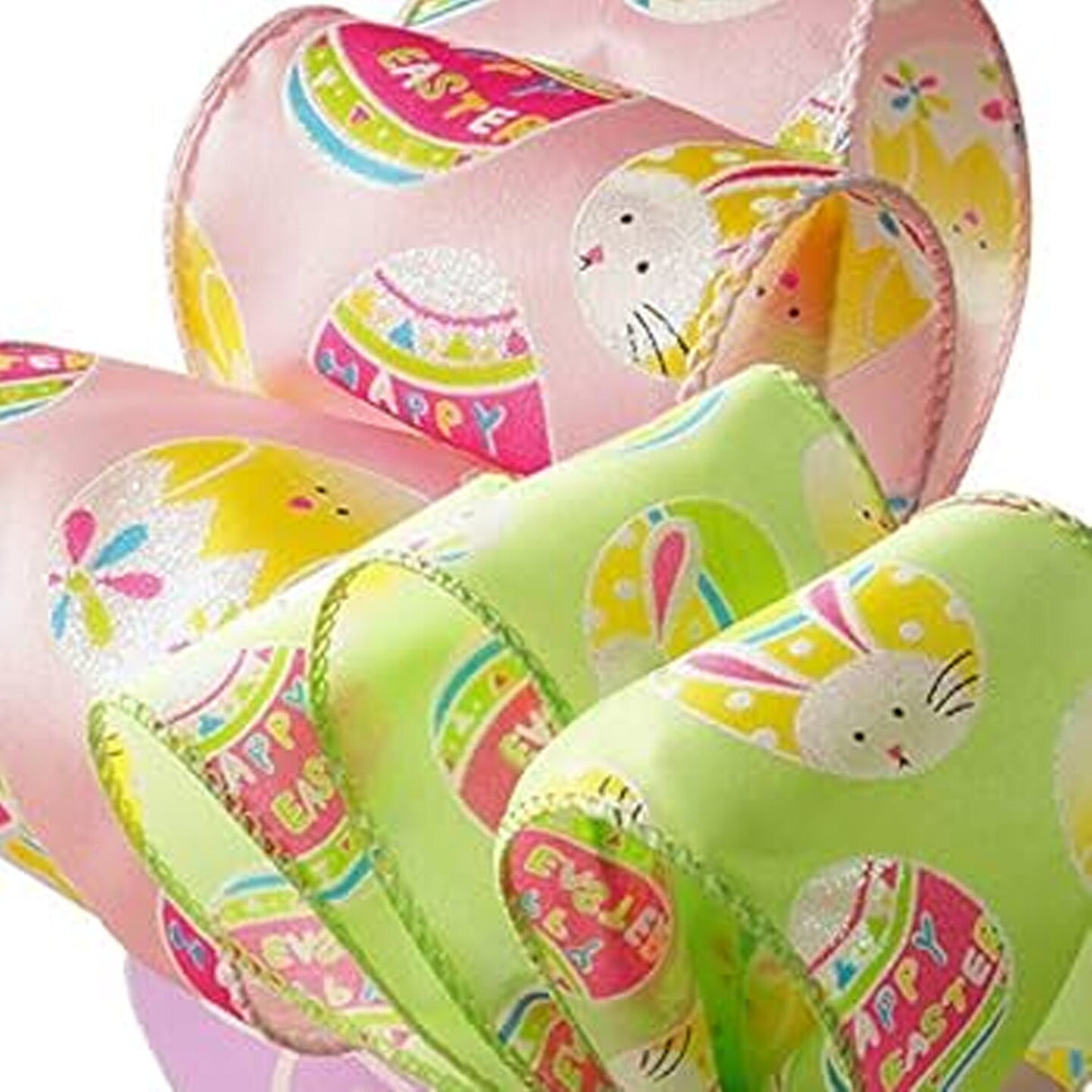 Pink Decorated Easter Egg Ribbon 2.5" x 10 Yards