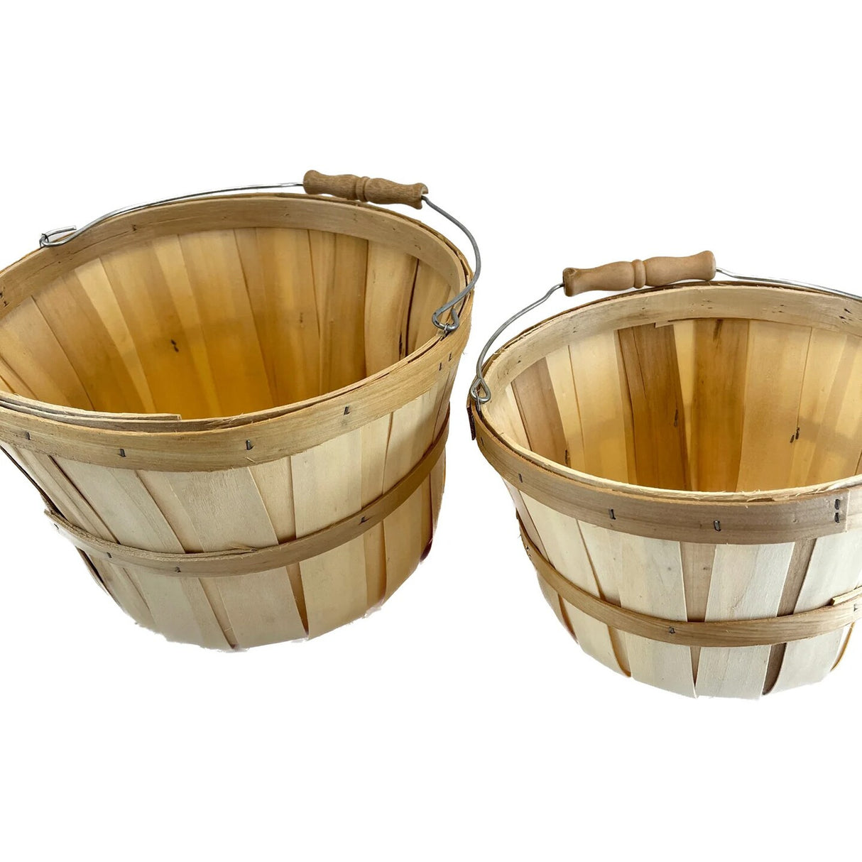 Wood Slat Peck Farm Basket 8 Quarts 10.5" Diameter