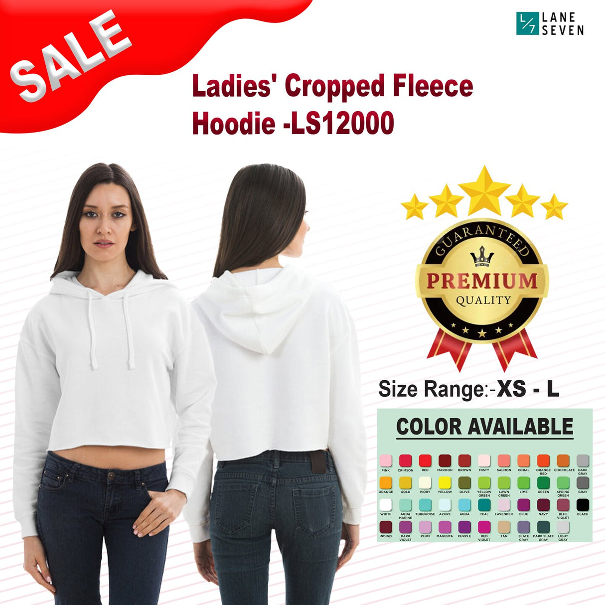 Lane Seven® Ladies Cropped Fleece Hoodie