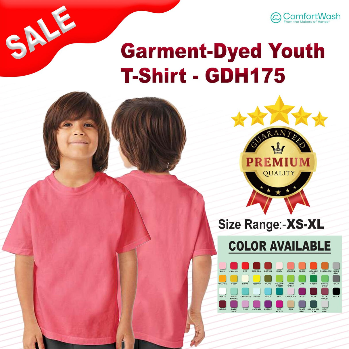 Hanes® Garment Dyed Youth T-Shirt