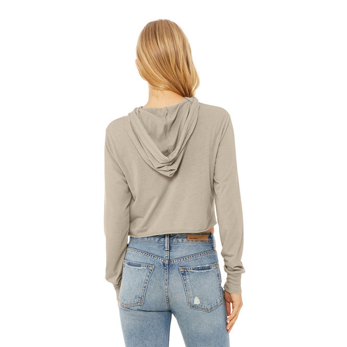 Bella + Canvas® Ladies Cropped Long Sleeve Hooded T Shirt