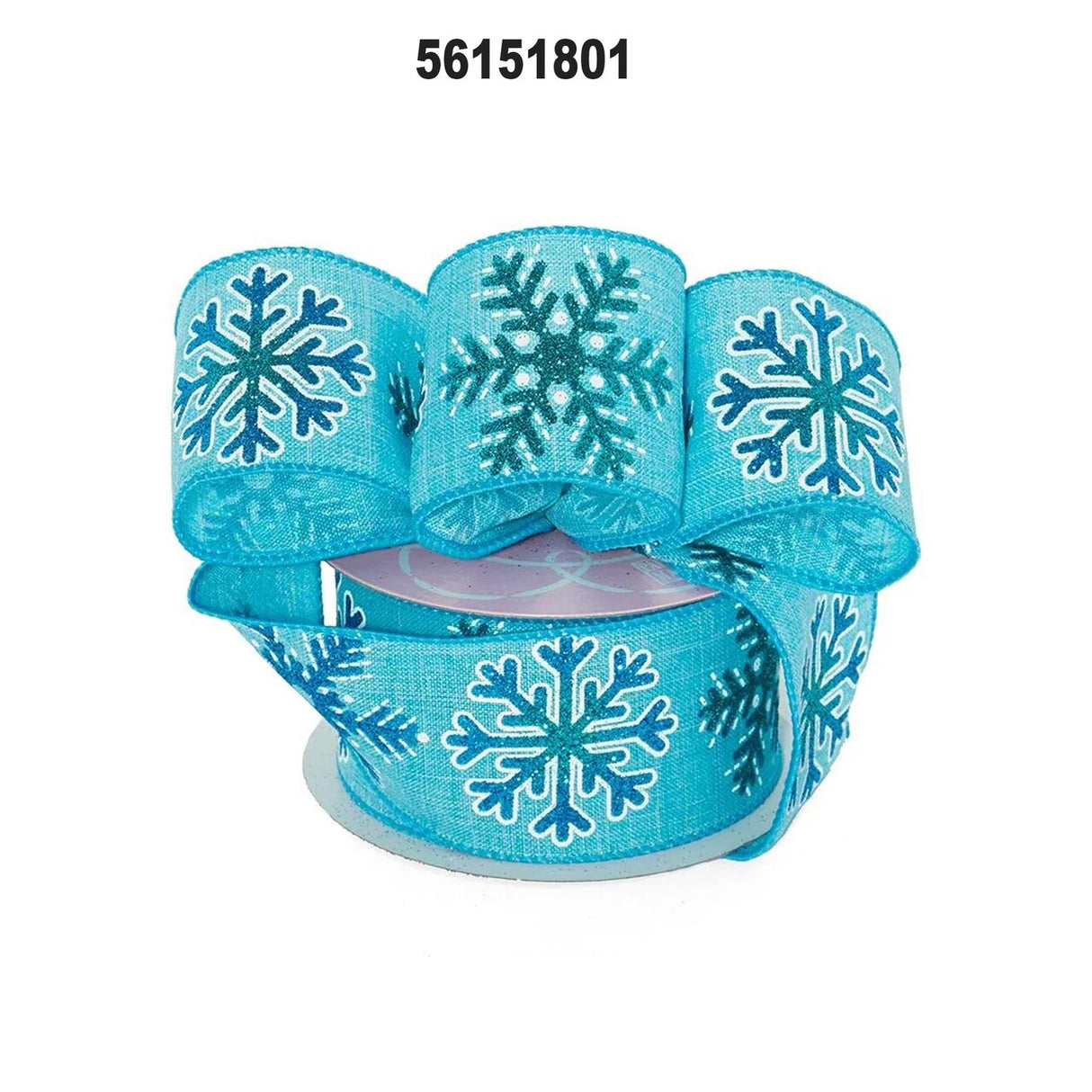 Blue Snowflake Christmas Ribbon - 10 Yards x 2.5 Inches 1 / ROLL