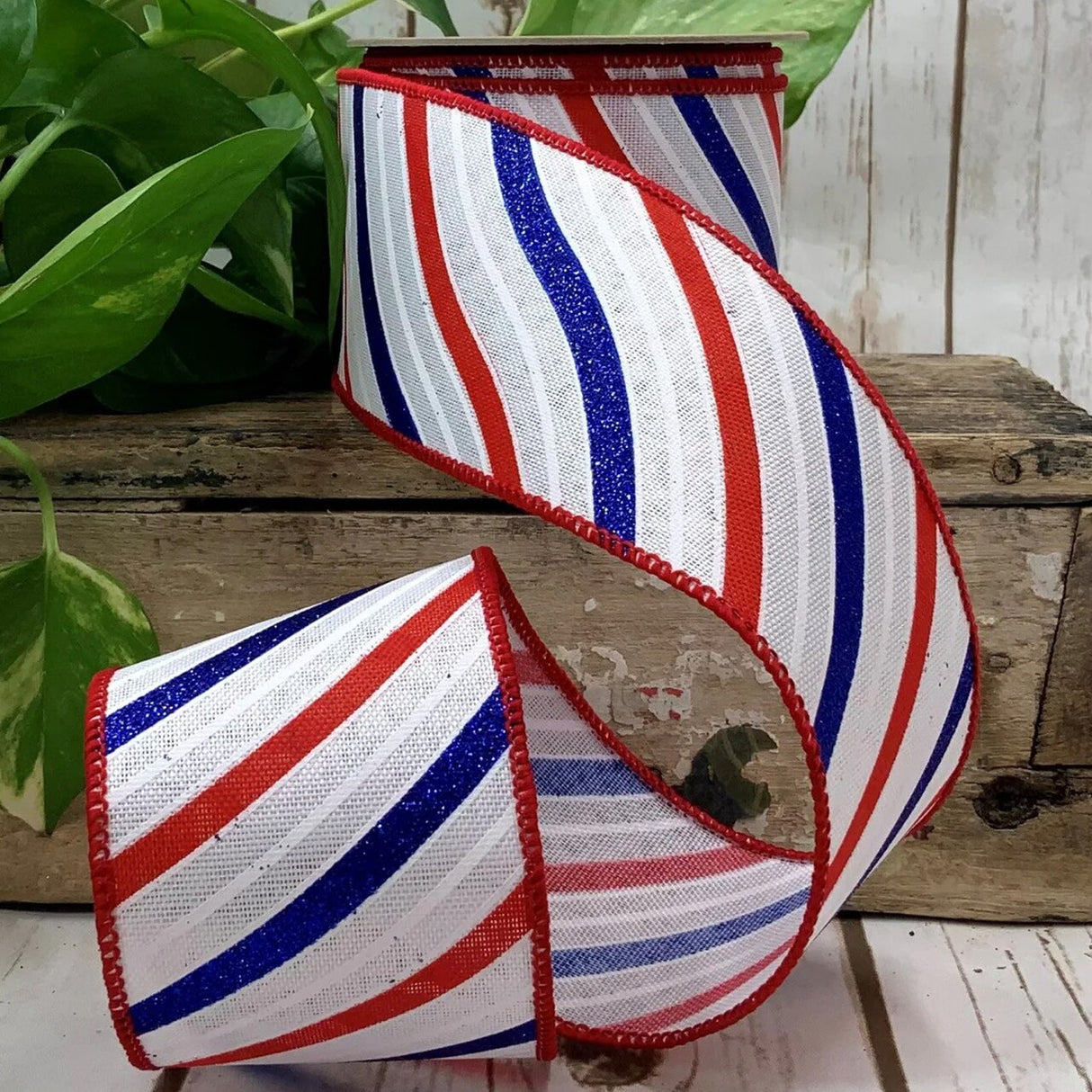 American Horizontal Striped Ribbon 2.5" x 10 Yards