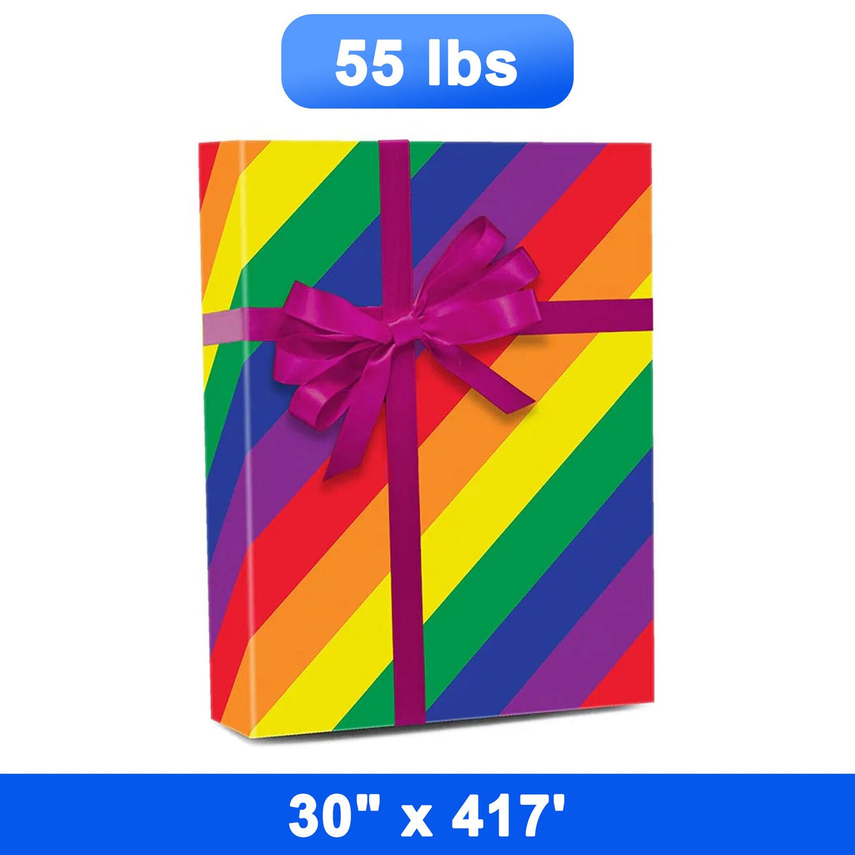 Bold Striped Wrapping Paper 30" x 417' Roll 55 lbs