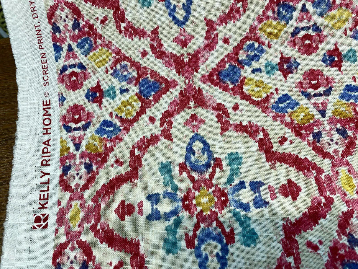 Kelly Ripa Home Seen & Heard Cotton Duck Fabric - Petunia, Pink/Orange/Yellow/Blue/Cream, 54" Width (1 Yard)