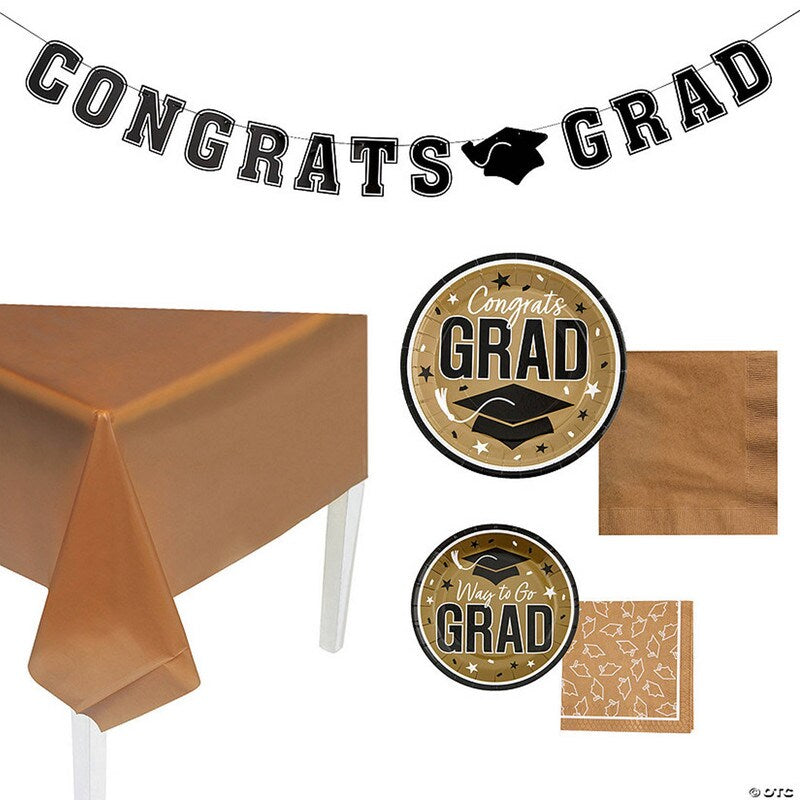 152 Pieces. Graduation Party Solid Color Disposable Tableware Kit for 25 Guests