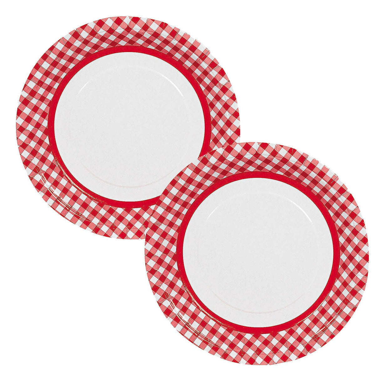 4th of July Red Gingham Paper Dinner Plates 24 Count