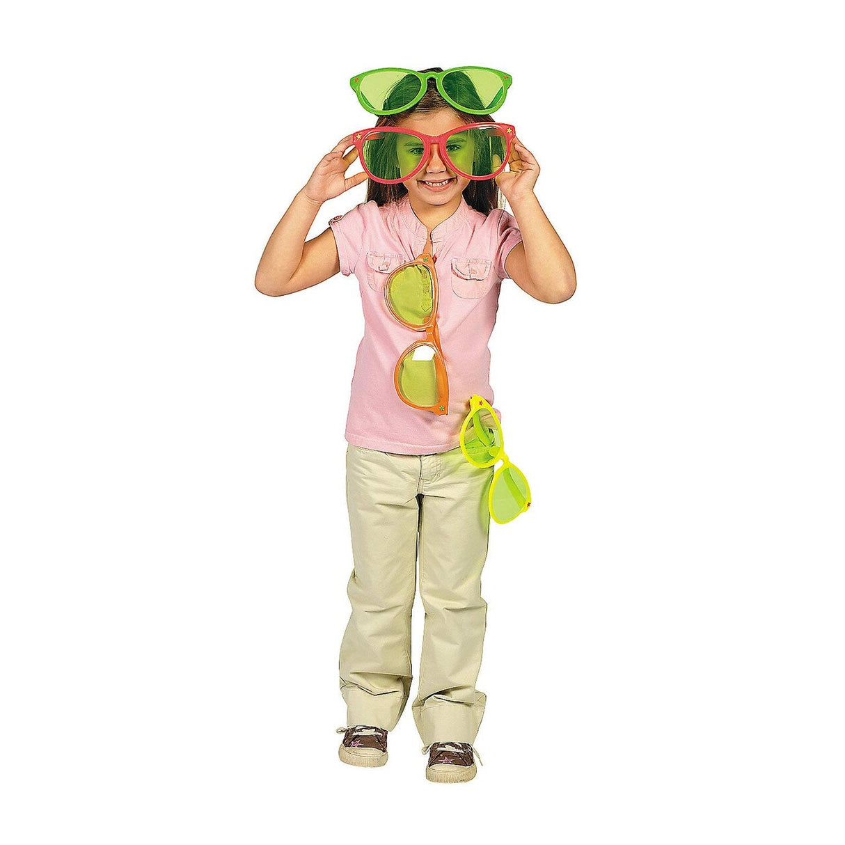 Jumbo Bright Solid Color Novelty Sunglasses – Set of 12