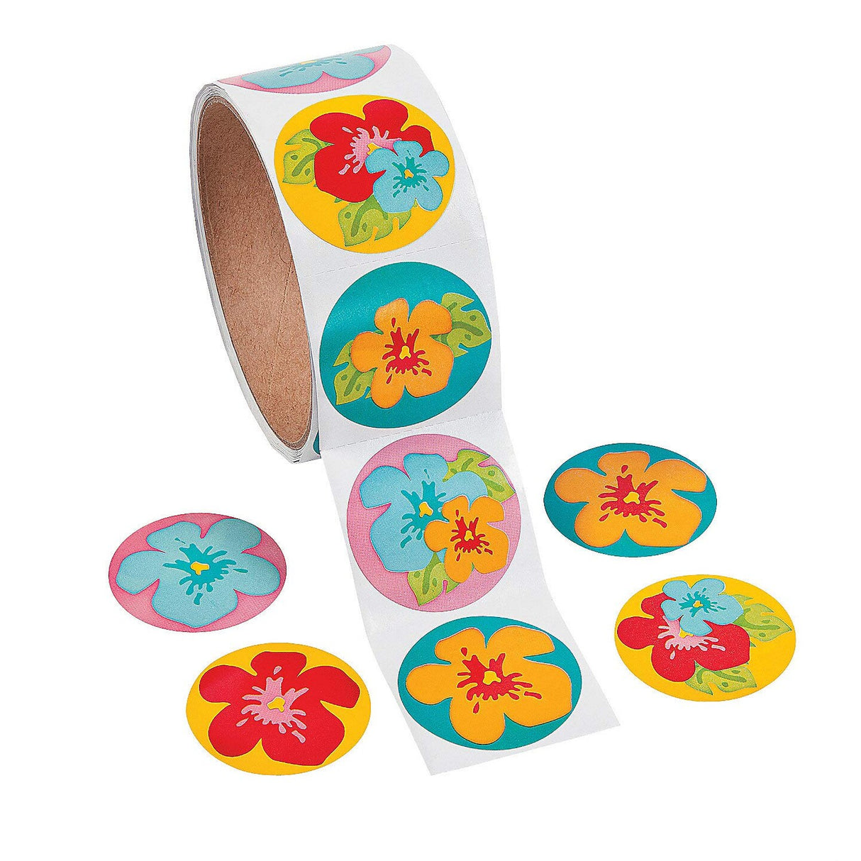Hibiscus Sticker Roll 100 Pieces