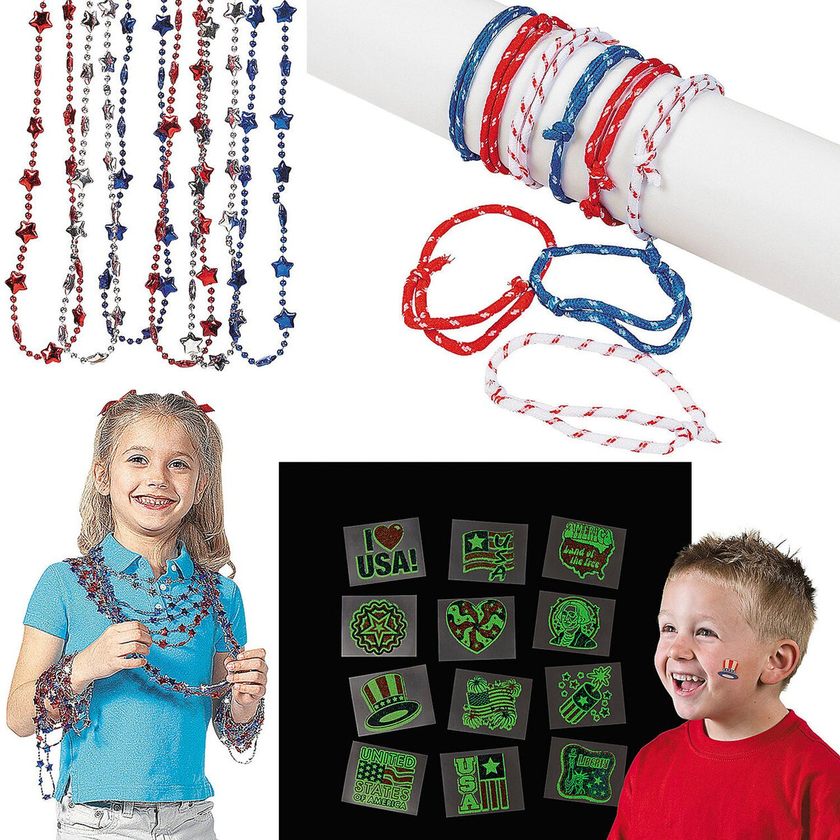 Bulk 192 Pieces Value Patriotic Wearables & Accessories Kit