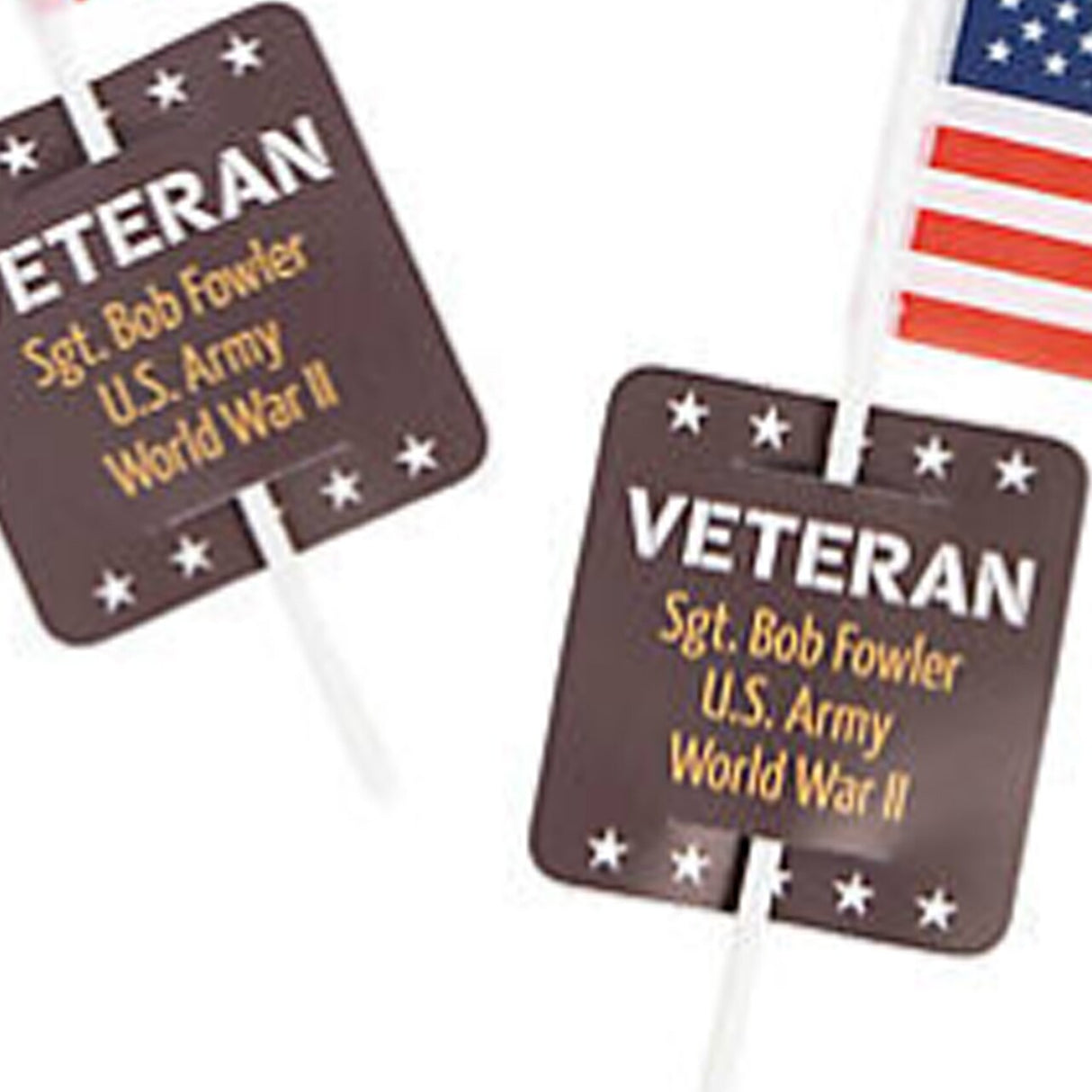6" x 4" Personalized Veteran Flags with Card 24 Pieces