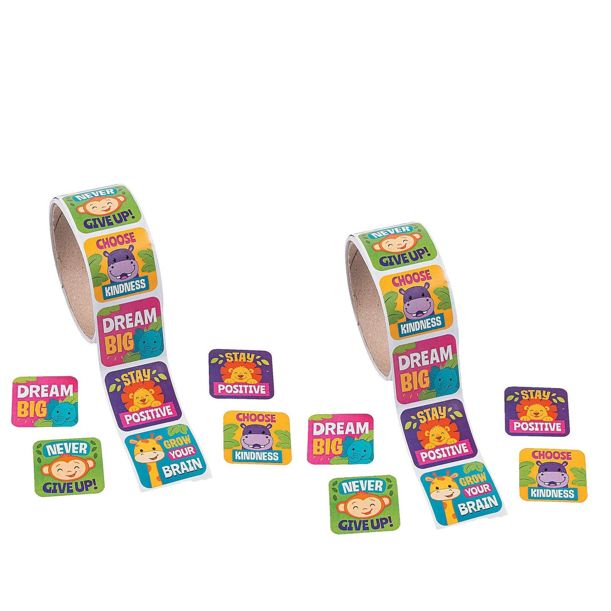 Jungle Motivational Sticker Roll 100 Pieces
