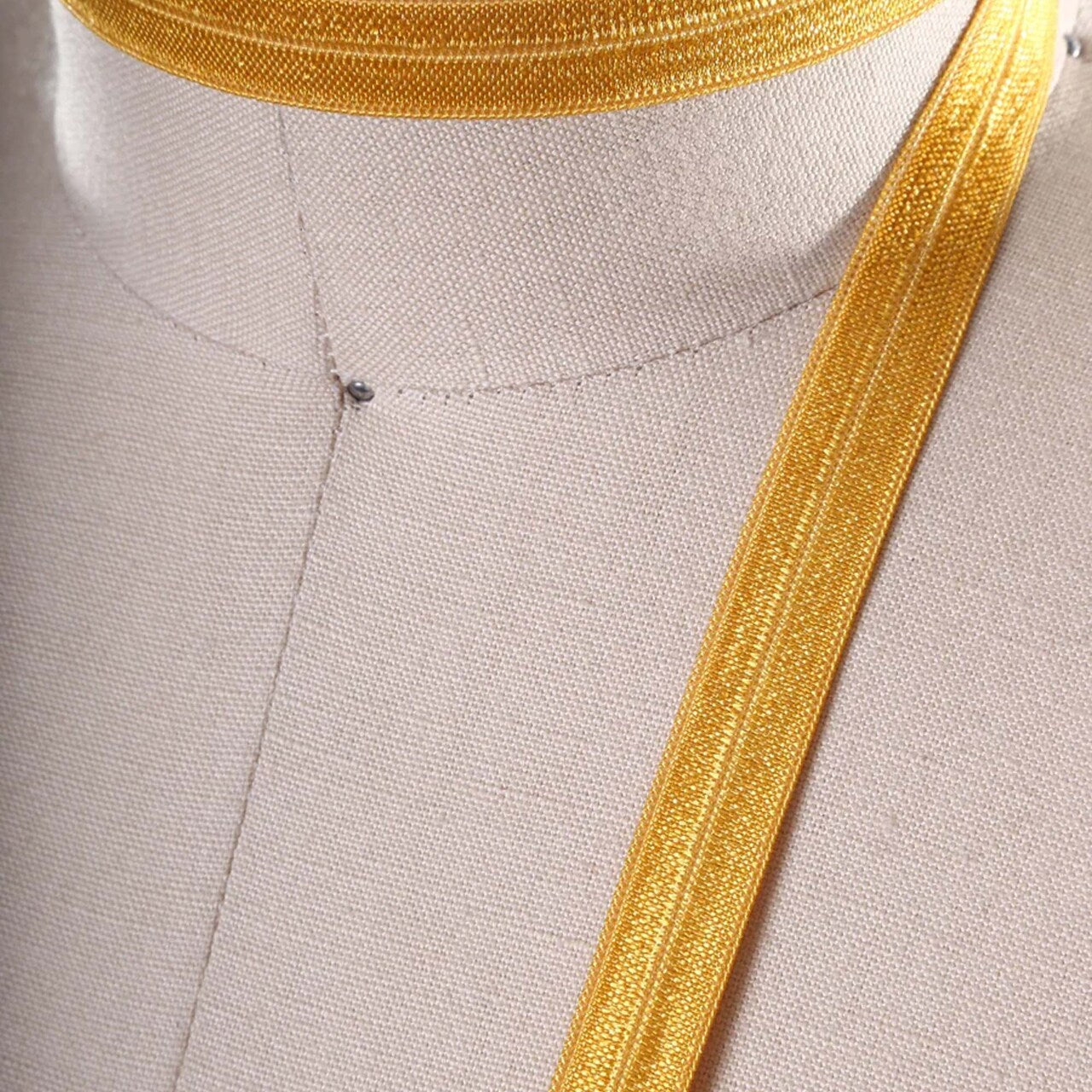 5/8" 3 Yards Gold Fold Over Elastic Trim Soft Bias