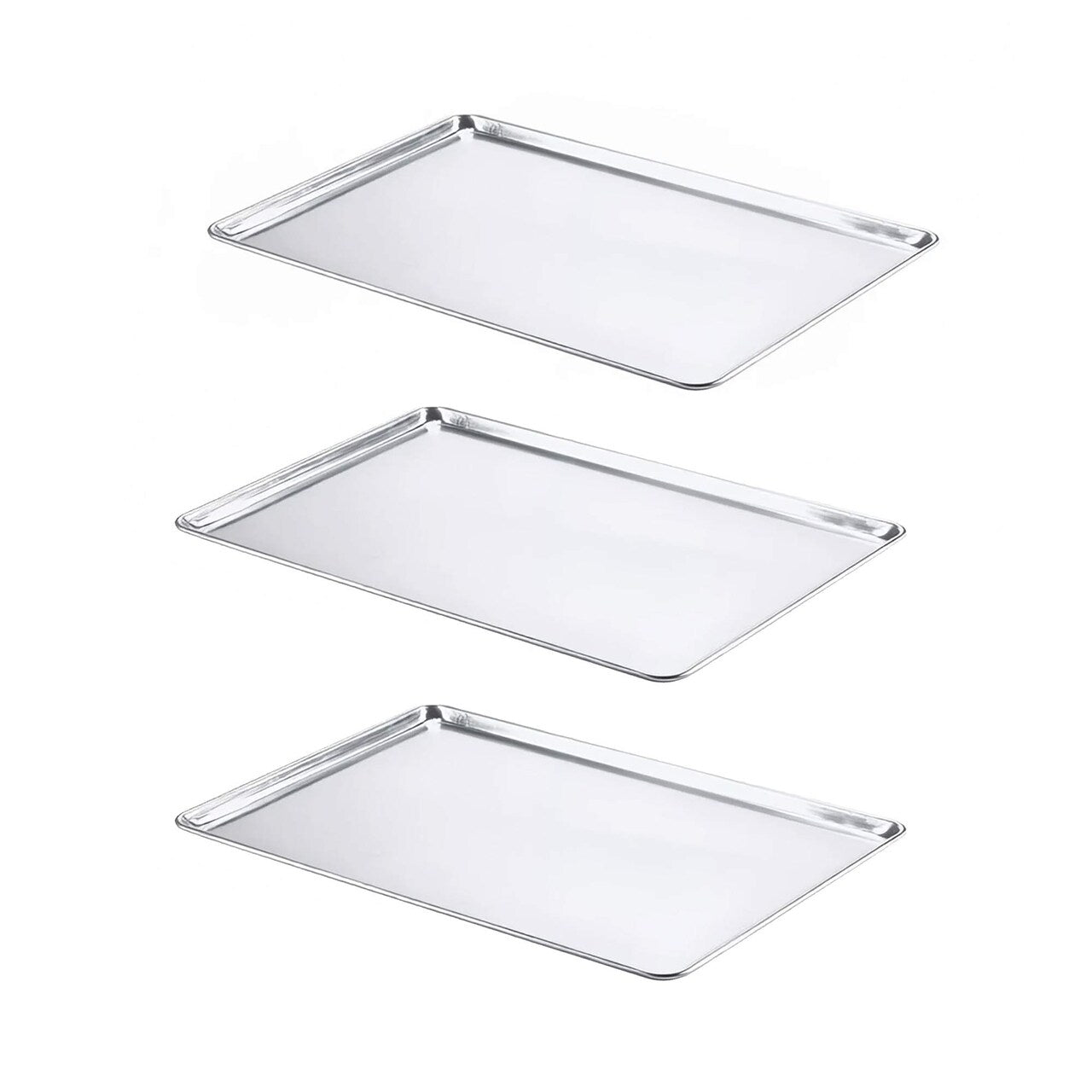 21" L x 15" W x 1" H Two-Third Size Bun Pan 20 Gauge Aluminum