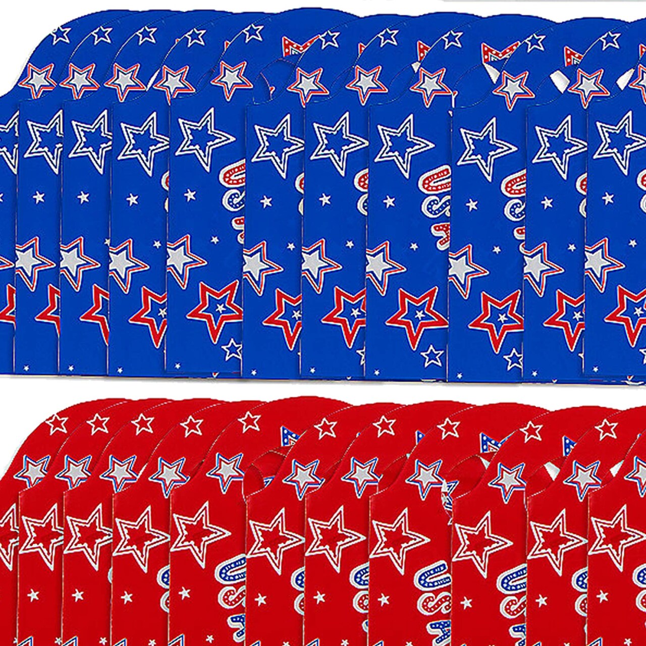 6 1/4" x 8 1/4" Patriotic Goody Bags with Handles Bulk 50 Pc.