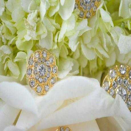 7/8" Gold Rhinestone Button for Jackets and Crafts