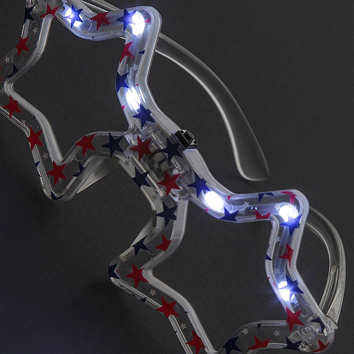 6" Patriotic Red, White & Blue LED Light-Up Star Glasses 6 Pieces