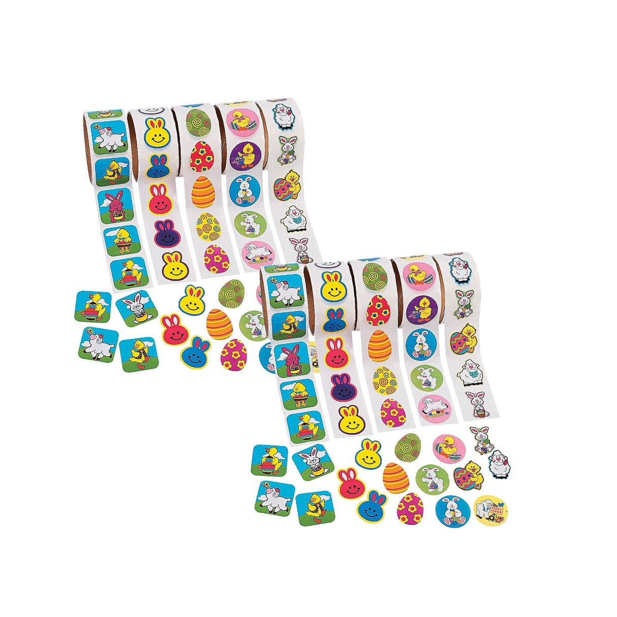 Vibrant Easter Roll Sticker Assortment 500 Pieces for Crafts and Fun