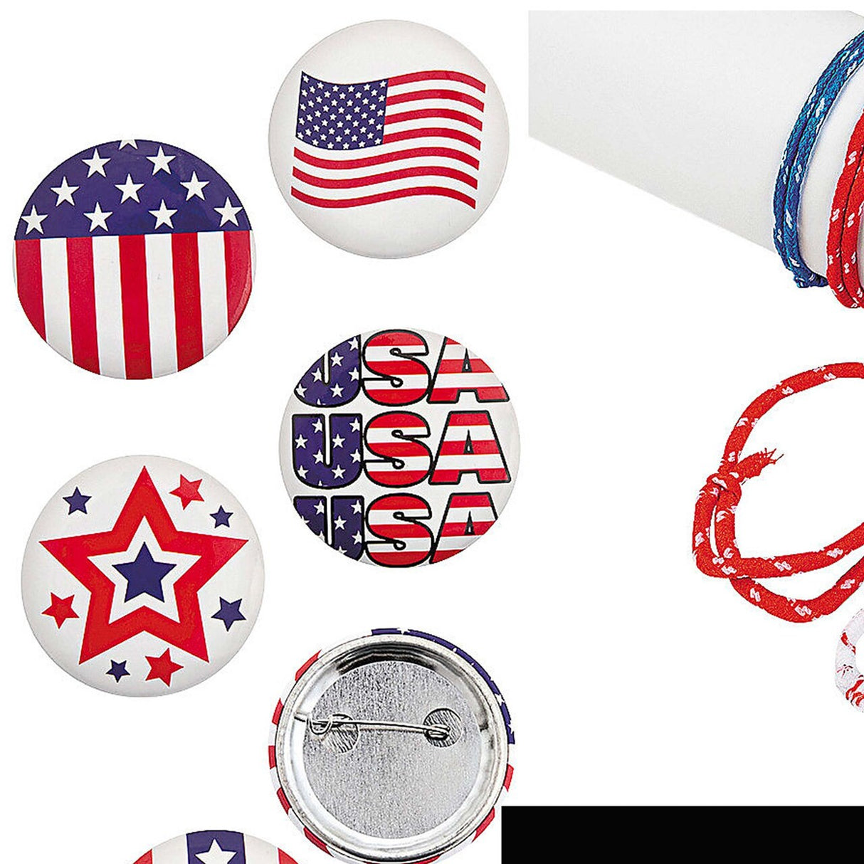 Bulk 168 Pieces Value Patriotic Jewelry & Wearables Kit