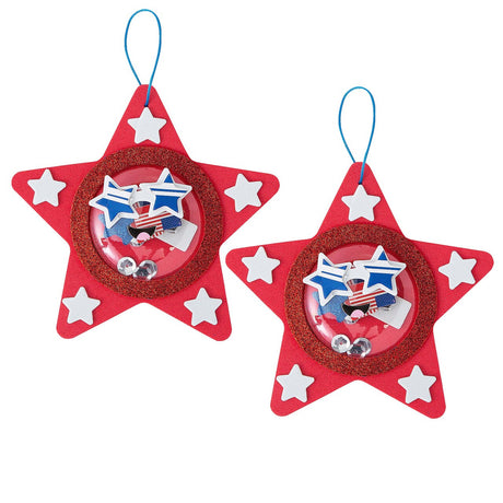 5 3/4" x 5 1/4" Patriotic Star Shaker Ornament Craft Kit Makes 12