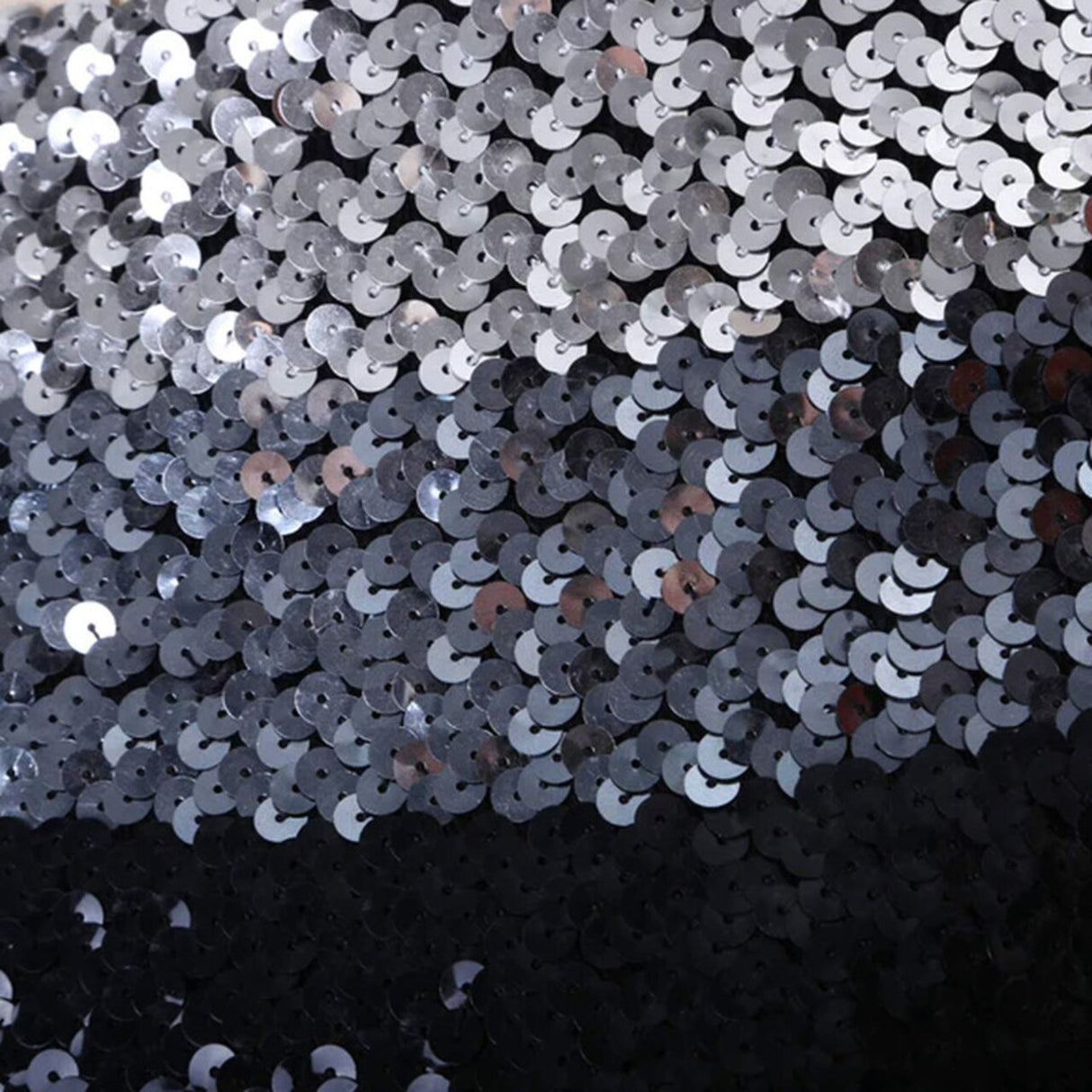 1 Yard 6.25" Silver, Gunmetal & Black Ombre Stretch Sequin Ultra Wide Trim