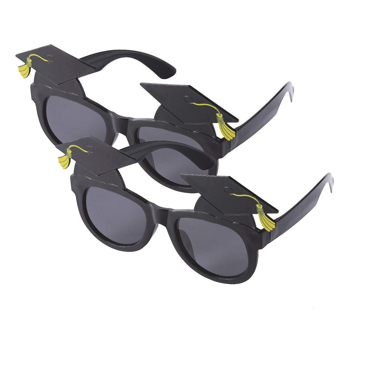 5 1/2" x 3" Graduation Cap Black Plastic Novelty Sunglasses - 12 Pc.