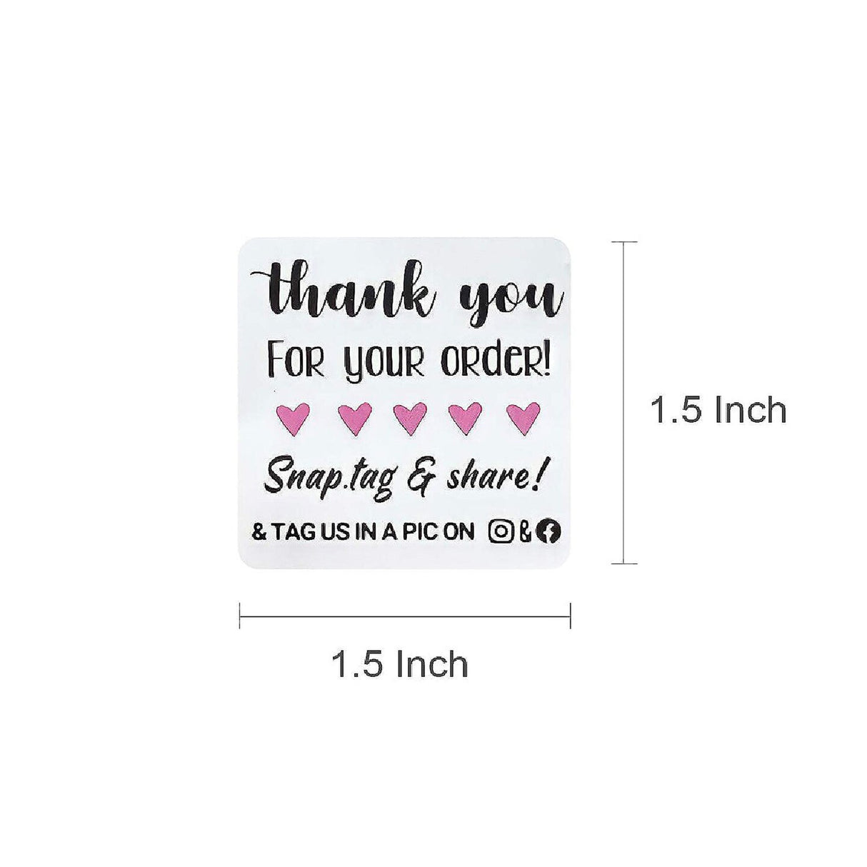 500 Pieces Wrapables Snap Tag Share Thank You Stickers Roll 1.5 Inch