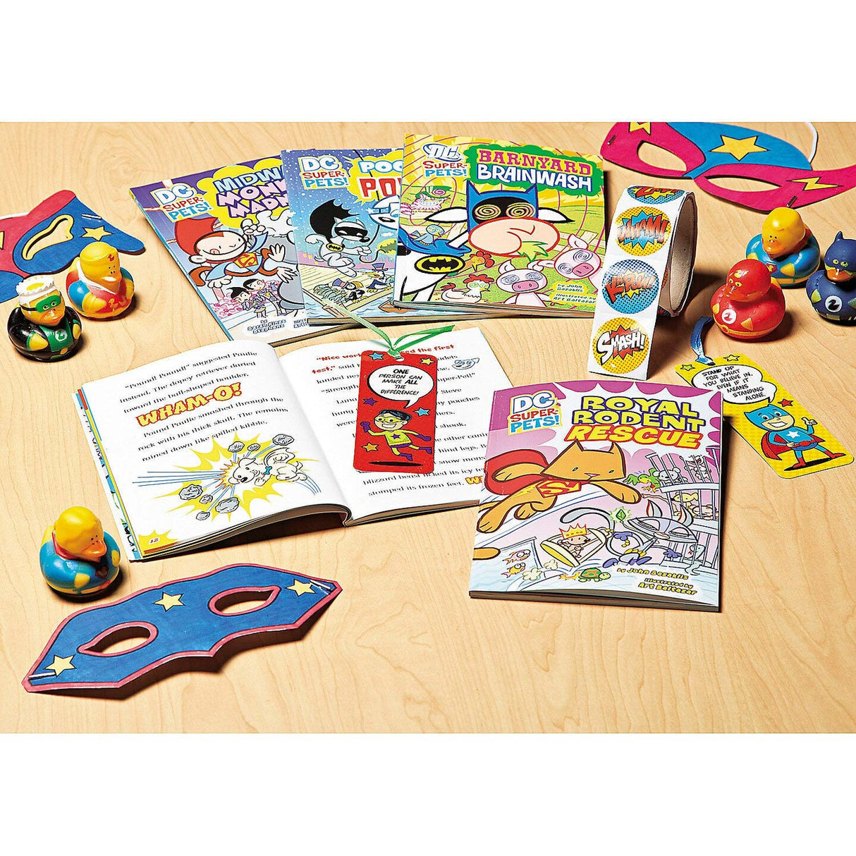 1 1/2" Superhero Comic Book Sound Effect Paper Sticker Roll 100 Pc