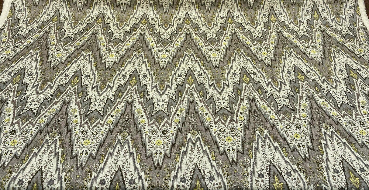 Waverly Williamsburg Bray Linen Fabric - Birch Chevron Flamestitch, 54" Width (1 Yard)