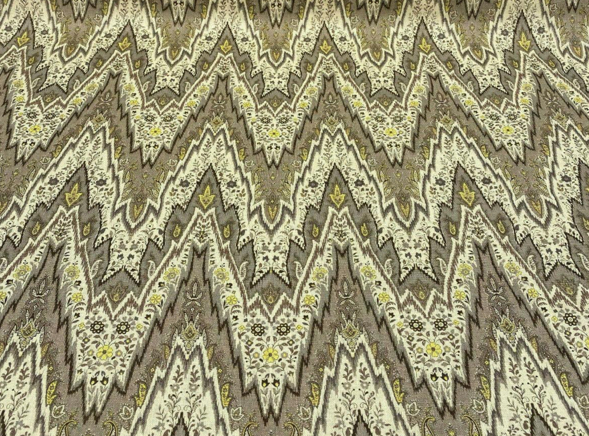 Waverly Williamsburg Bray Linen Fabric - Birch Chevron Flamestitch, 54" Width (1 Yard)