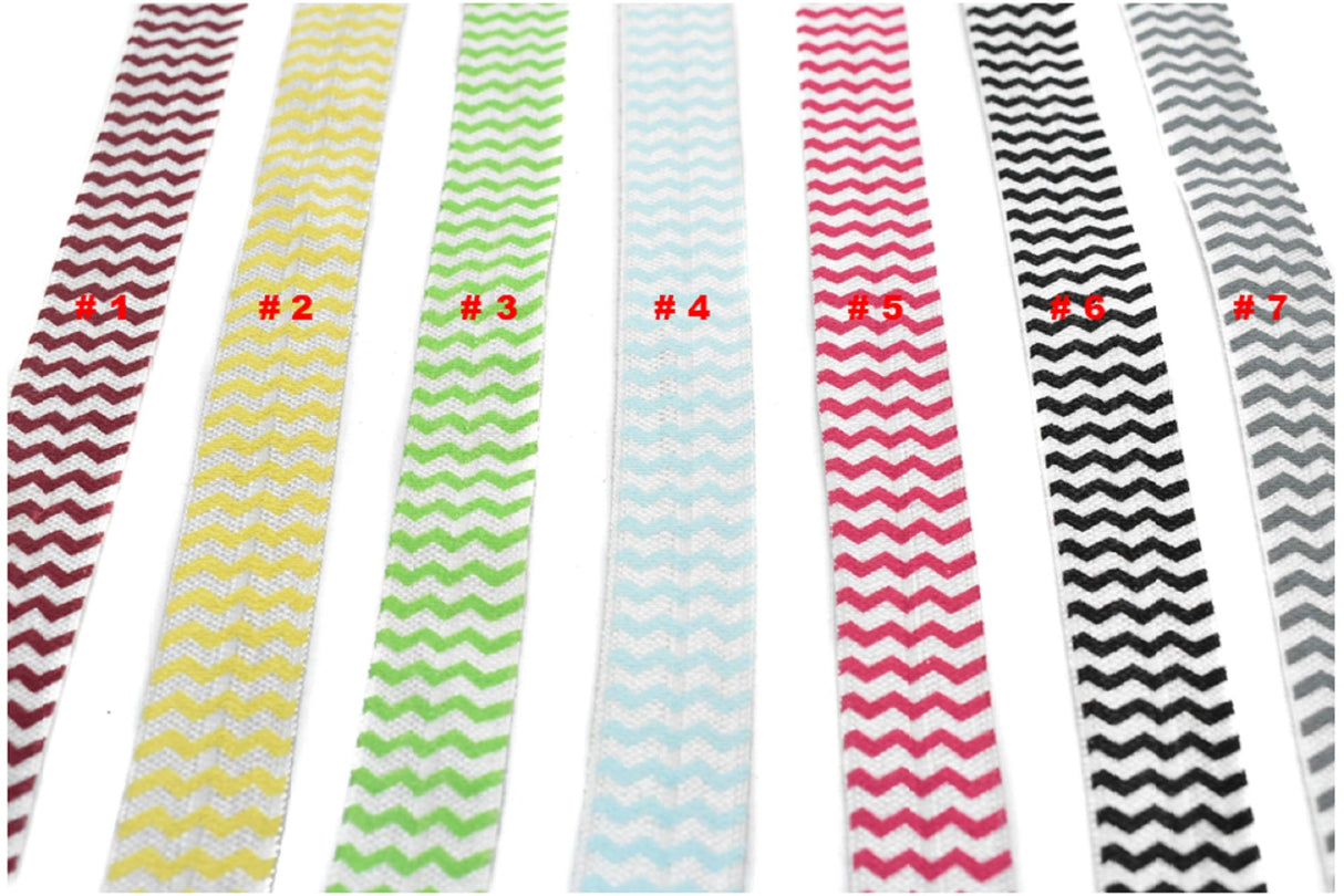 Fold-Over Elastic Chevron Print 0.63"