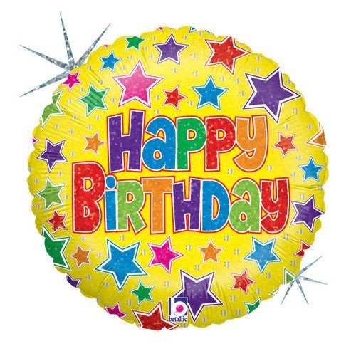 Foil Balloon 36 Inch Bold Stars Birthday