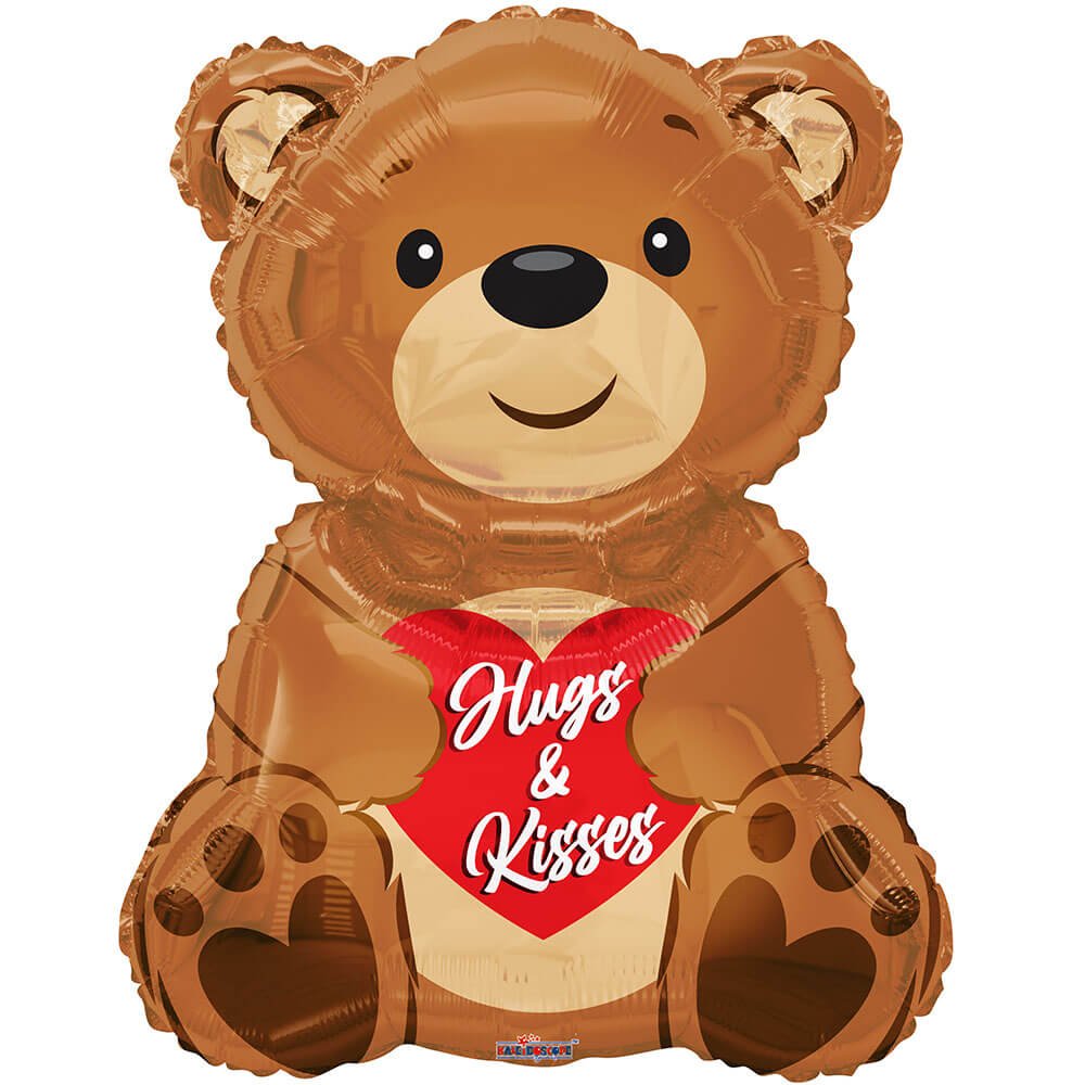 Foil Balloon Hugs & Kisses Bear Shape
