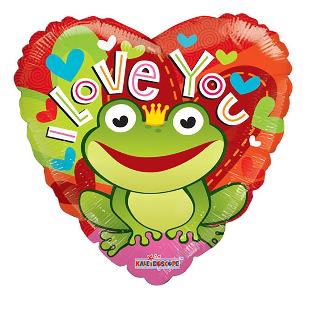 Foil Balloon 36 Inch I Love You Frog Heart