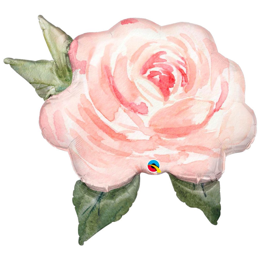 Pink Watercolor Rose Foil Balloon