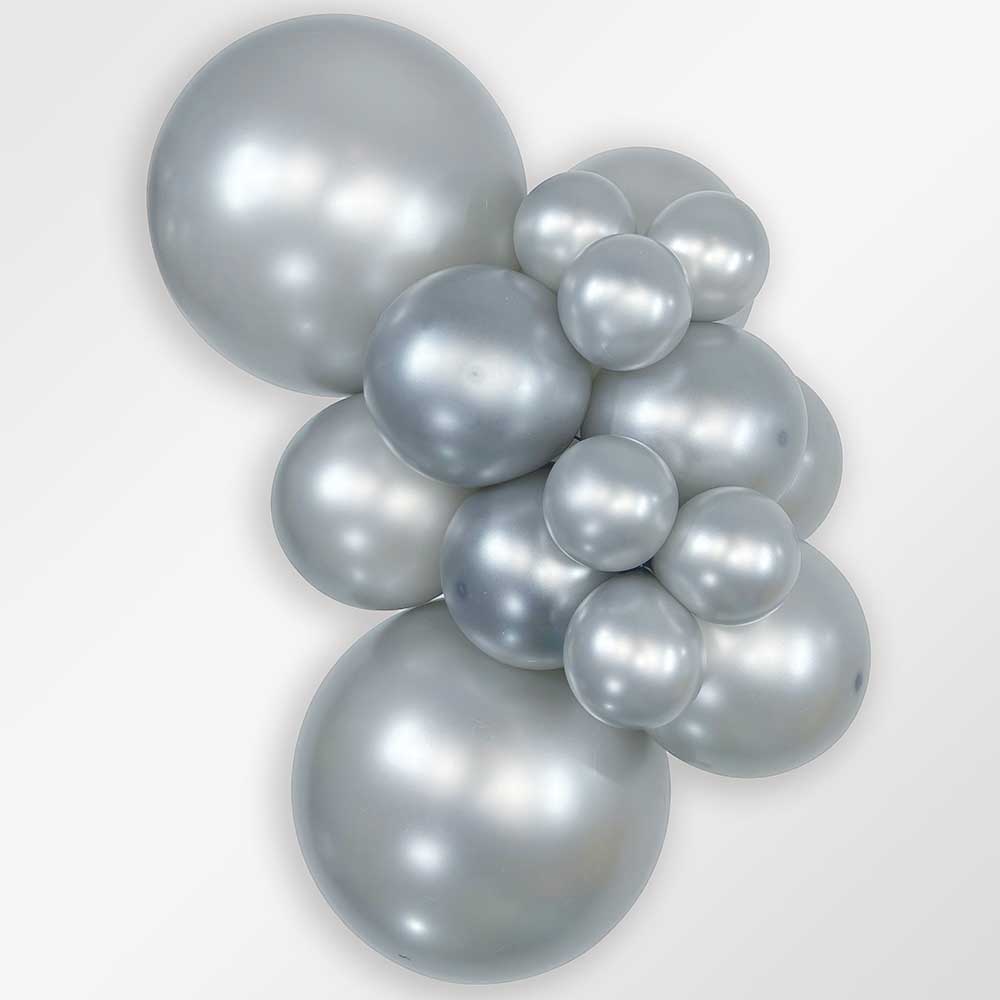36 Inch Metallic Silver Latex Balloons