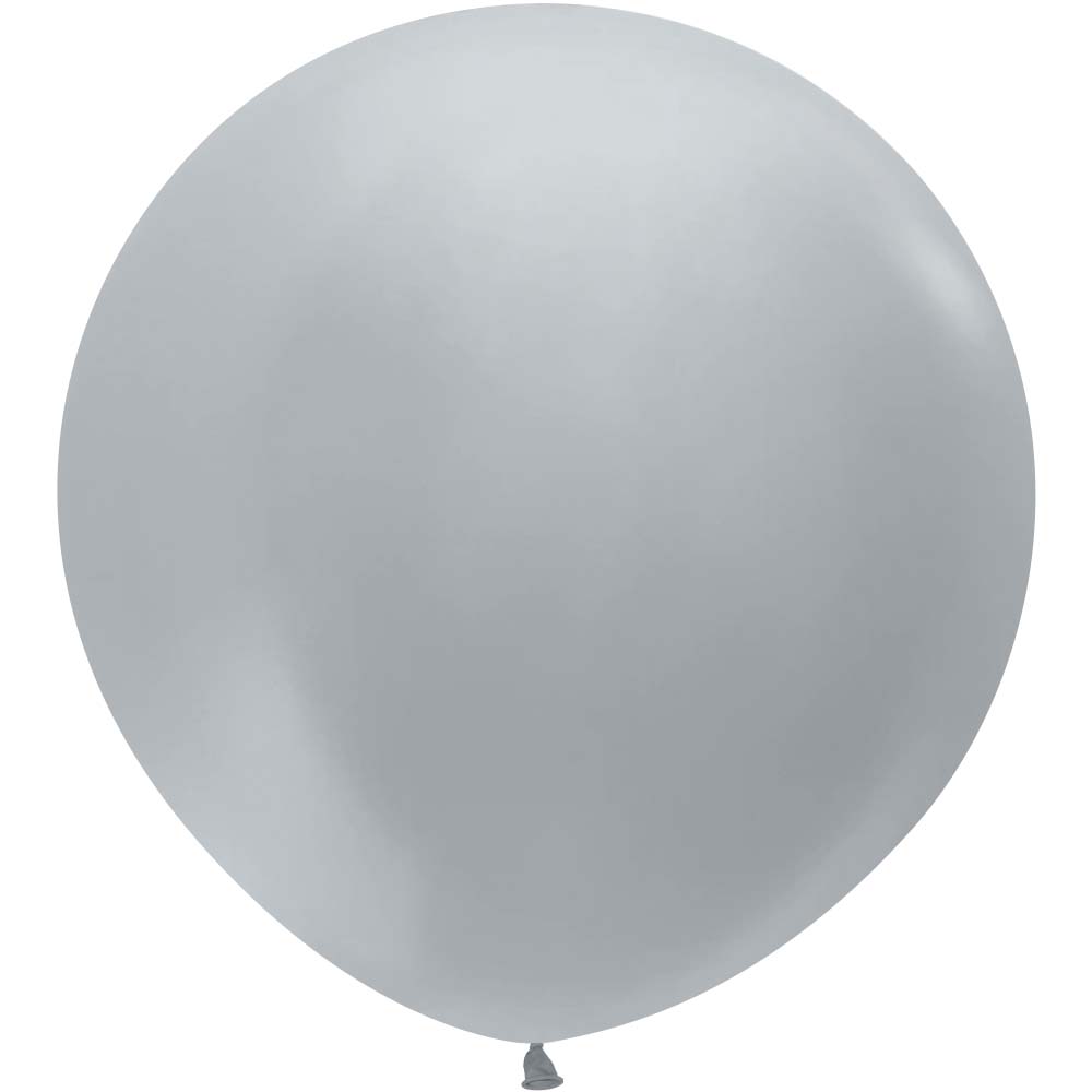 36 Inch Metallic Silver Latex Balloons