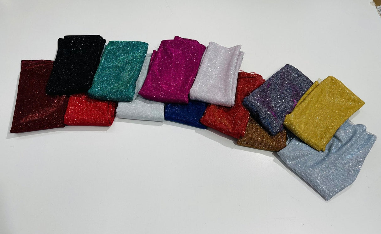 Glitter Shimmer Fabric Tablecloth - Full Covered, 36" Round, Multiple Colors (1 Piece)