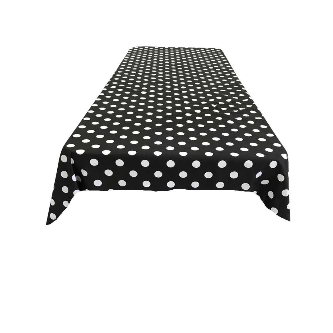 Big Polka Dot Poly Cotton Fabric - Square Tablecloth, 36" X 36", Assorted Colors (1 Piece)