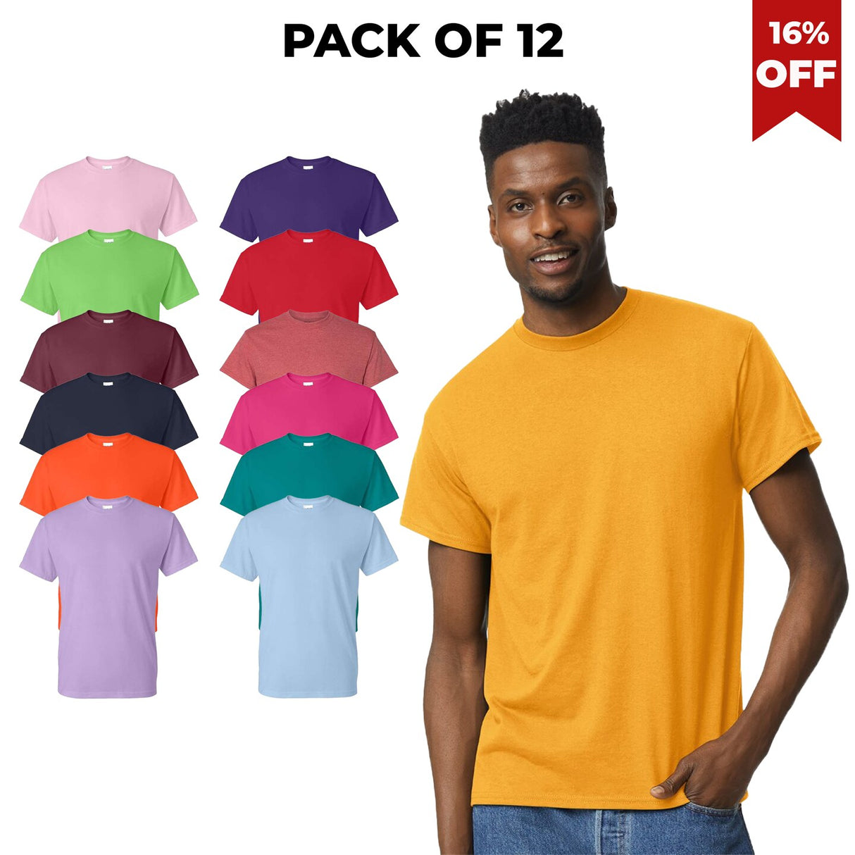 12 Pack: Gildan® Mens Short Sleeve DryBlend T-Shirt
