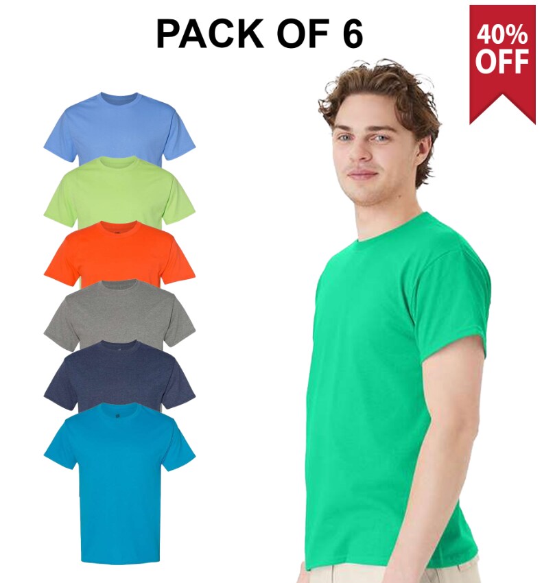 6 Pack: Ecosmart short sleeve Crewneck T-Shirt