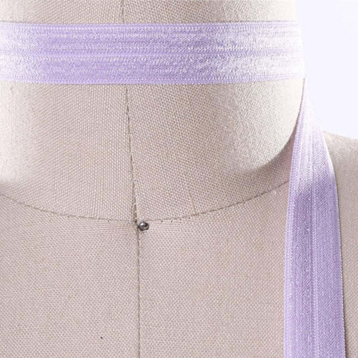 5/8" 3 Yards Lavender Fold Over Elastic Trim Light Purple Sewing Stretch Bias for Crafts