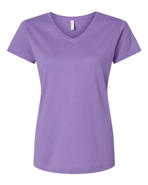 Women's Fine Jersey Short Sleeve V-Neck Tee