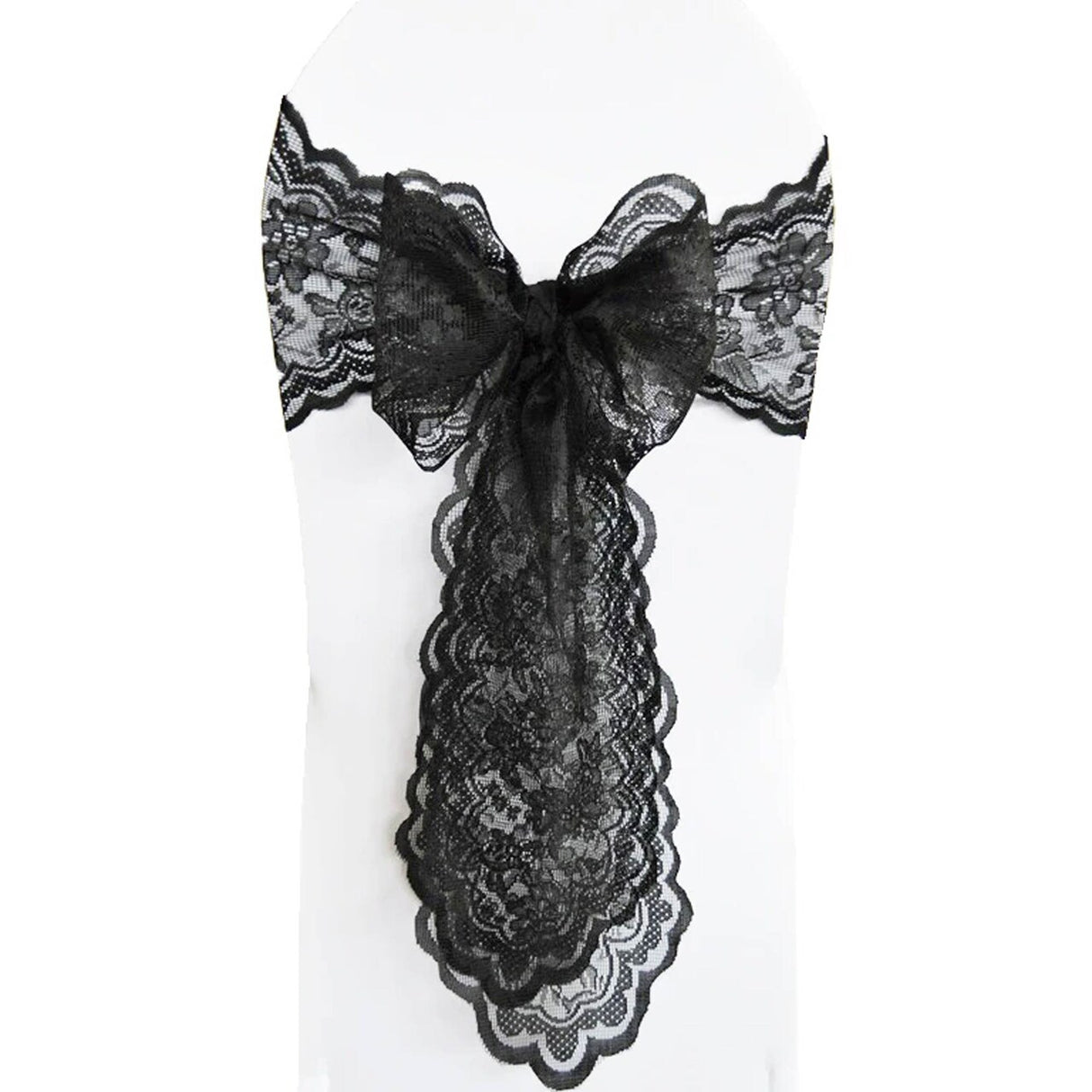 10 Pieces Black Caspari Lace Chair Sashes Premium Event Decoration 9" x 108"