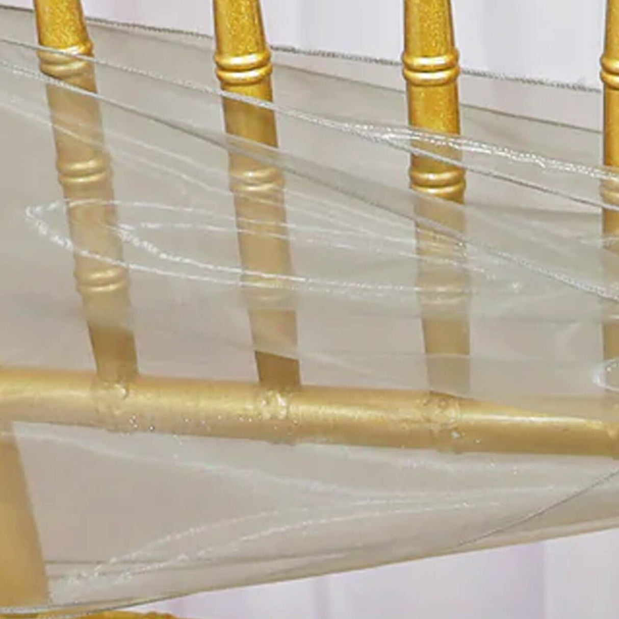 10 Pieces Silver Organza Chair Sashes 8"x108" Sheer Shimmer Chair Bows for Elegant Events