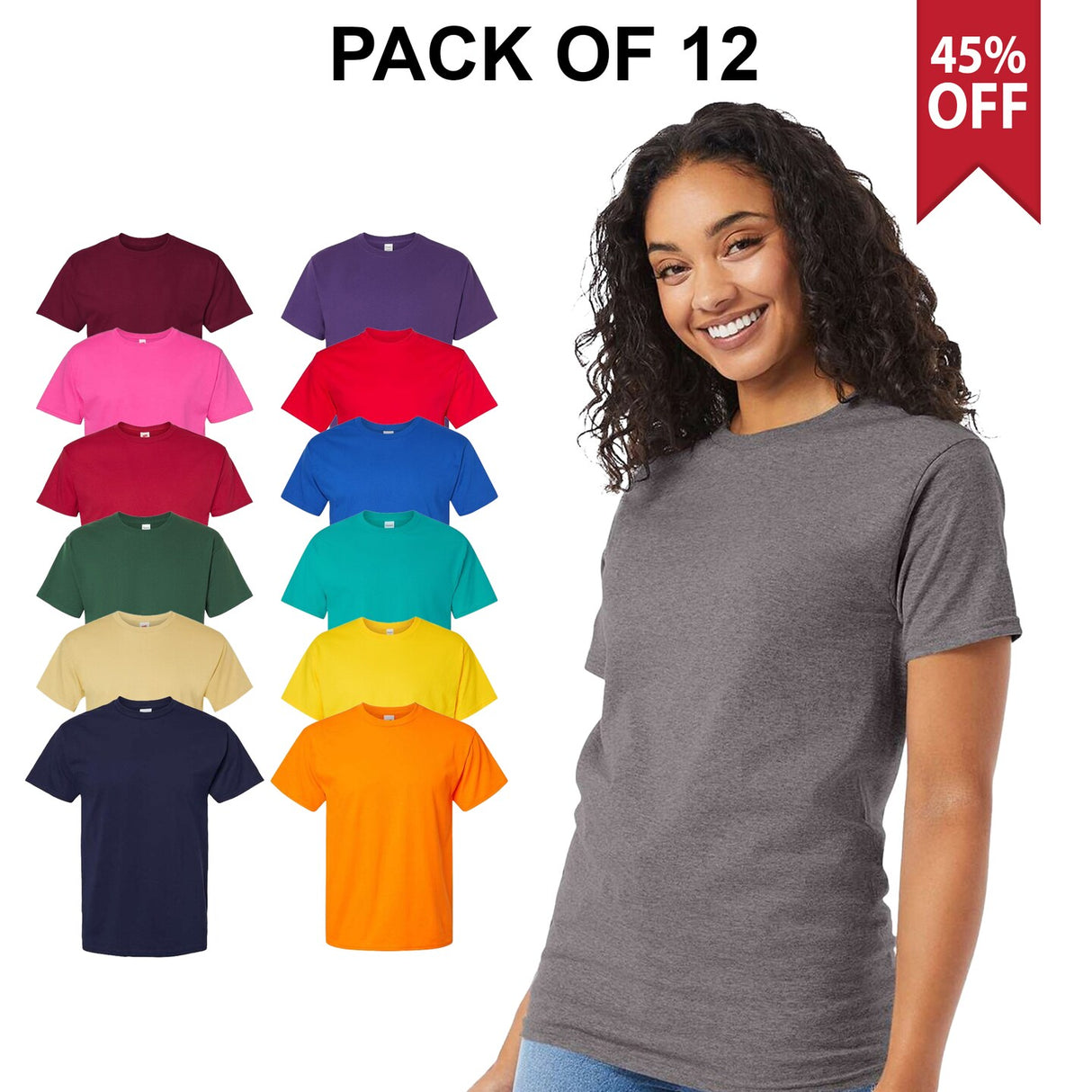 12 Pack: Hanes® Essential-T Crewneck Short Sleeve T-Shirt