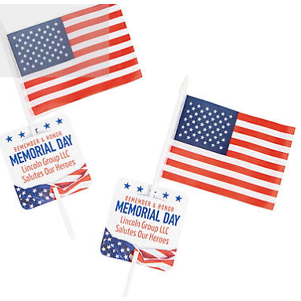 6" x 4" Personalized Memorial Day Flag with Card 24 Pieces
